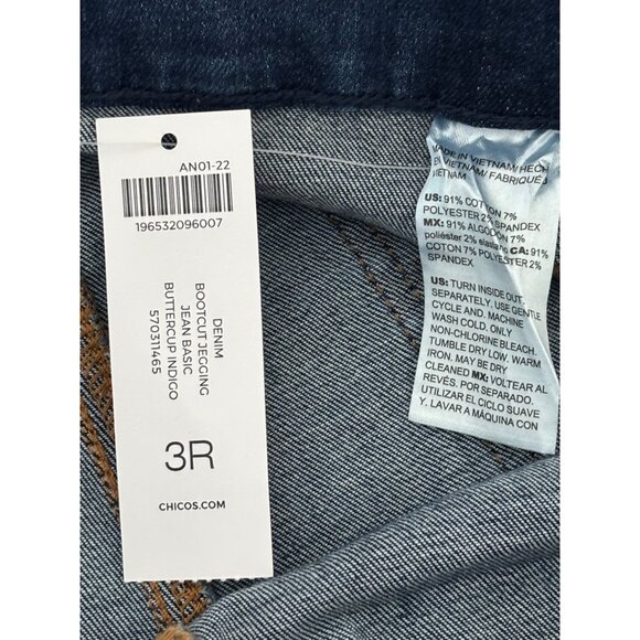 NWT Chico’s Jeans 16R Fits 12–14 Pull-On Slim Bootcut Preppy Classic Americana - Picture 5 of 12